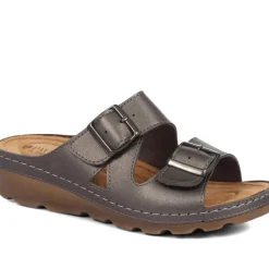 Adjustable Mule Sandals - Pewter