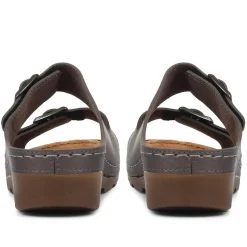 Adjustable Mule Sandals - Pewter
