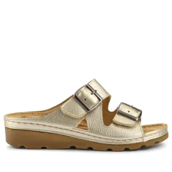 Adjustable Mule Sandals - Soft Gold