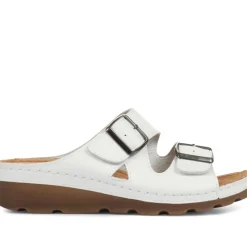 Adjustable Mule Sandals - White