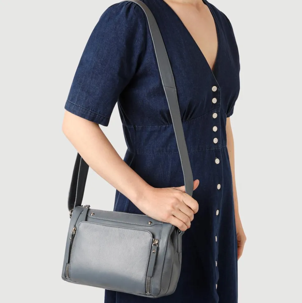 Adjustable Multi-Pocket Handbag - Denim