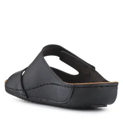 Adjustable Touch-Fasten Mules - Black