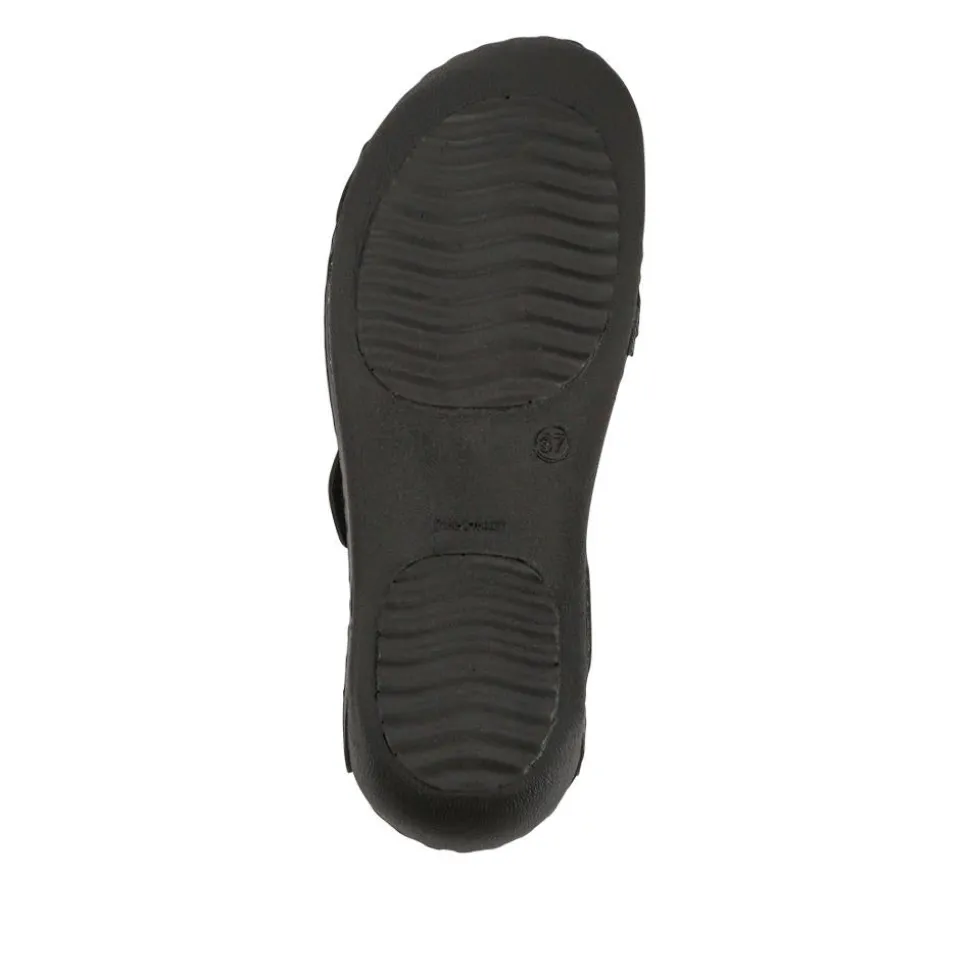 Adjustable Touch-Fasten Mules - Black