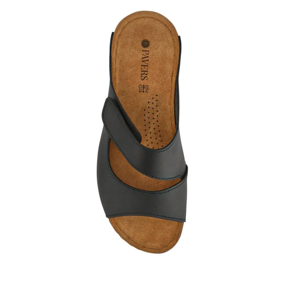 Adjustable Touch-Fasten Mules - Black