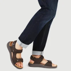 Adjustable Touch-Fasten Sandals - Brown
