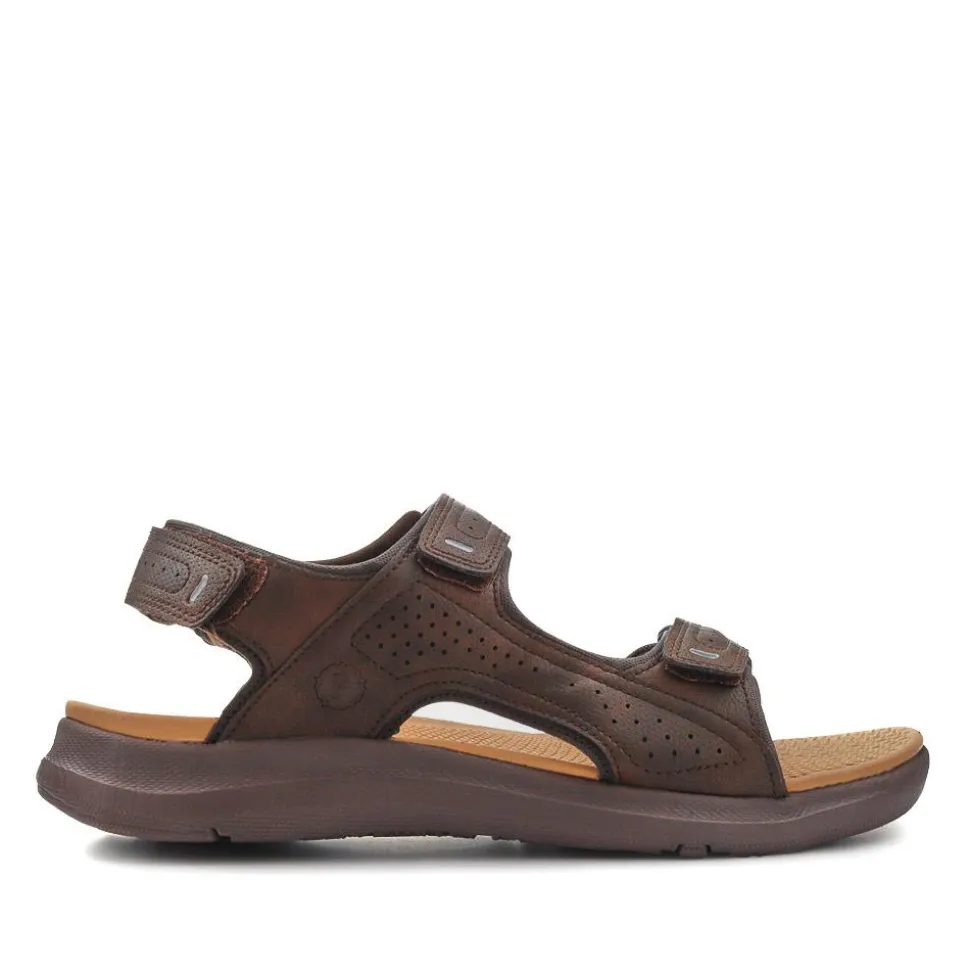 Adjustable Touch-Fasten Sandals - Brown