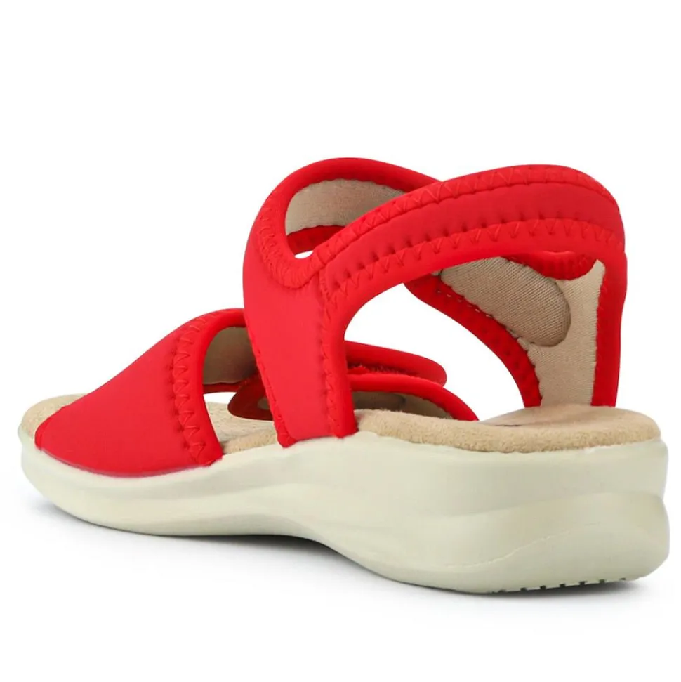 Adjustable Touch-Fasten Sandals - Red