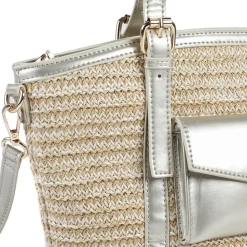 Adjustable Woven Tote Bag - Gold