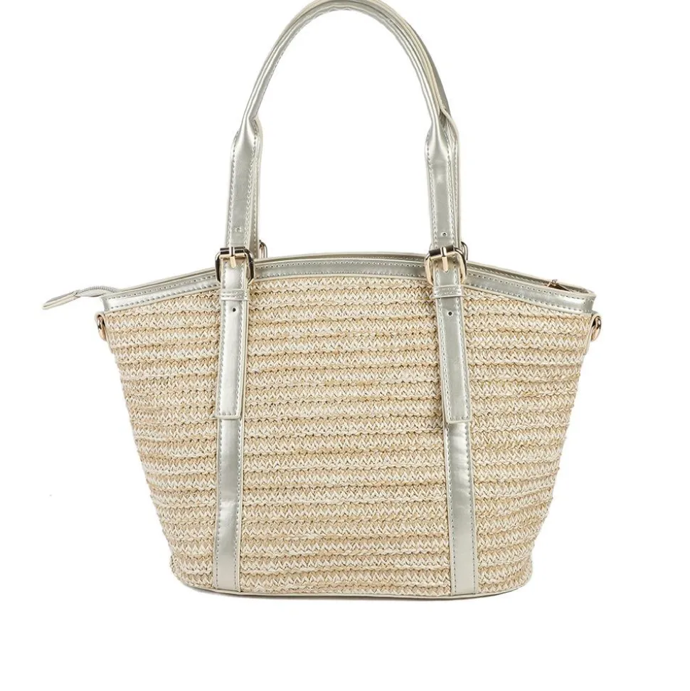 Adjustable Woven Tote Bag - Gold