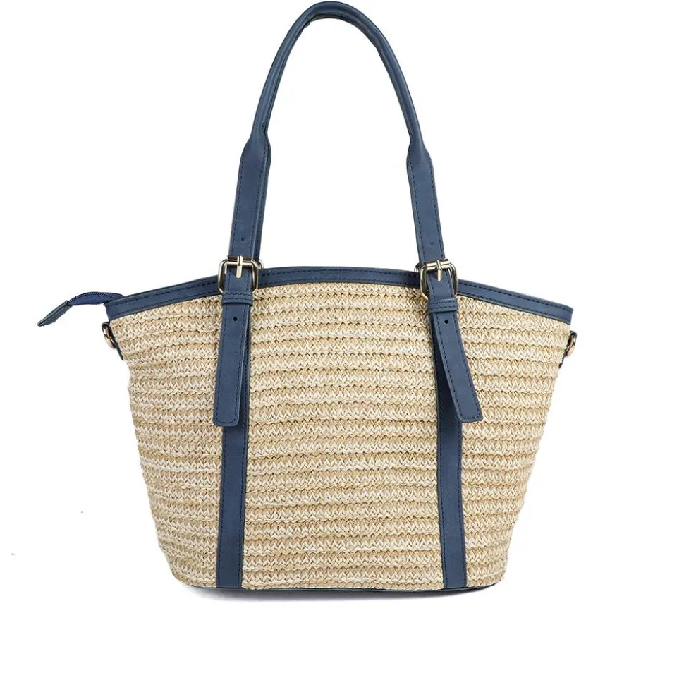 Adjustable Woven Tote Bag - Navy