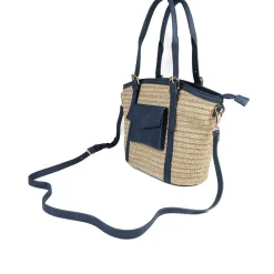Adjustable Woven Tote Bag - Navy