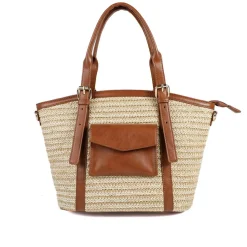 Adjustable Woven Tote Bag - Tan