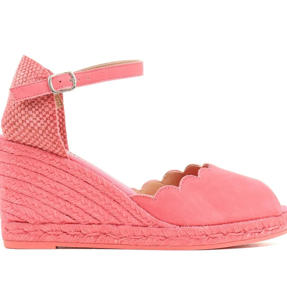 Alejandra Espadrille Wedge Sandals - Coral