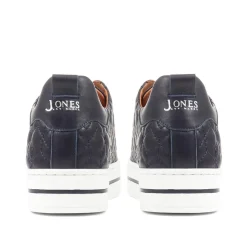 Alexandrite Leather Quilted Trainers - Navy