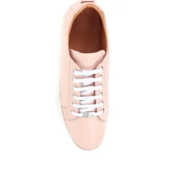 Alexandrite Leather Quilted Trainers - Nude