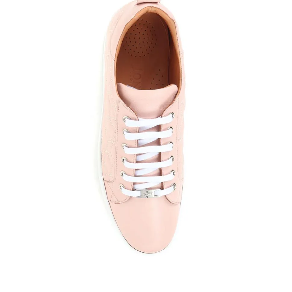Alexandrite Leather Quilted Trainers - Nude