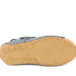 All Leather Adjustable Fasten Sandals - Blue