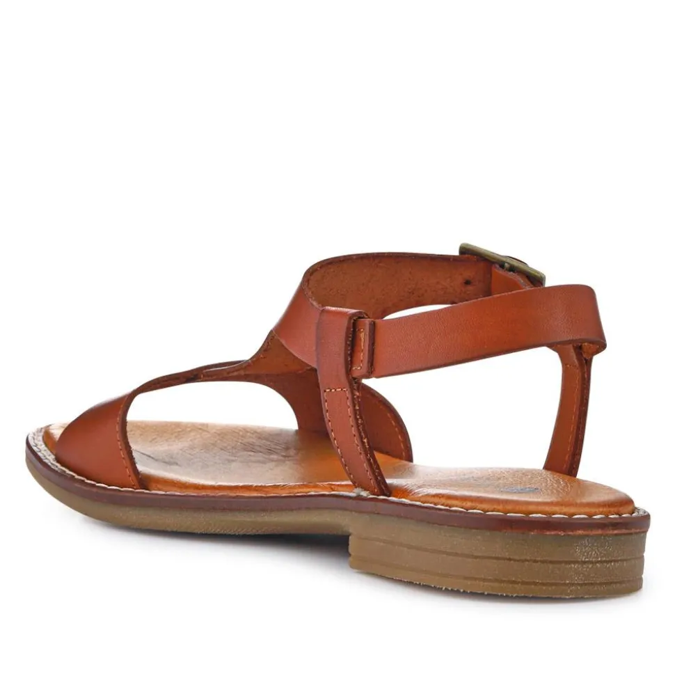 All-Leather Buckled Sandals - Tan