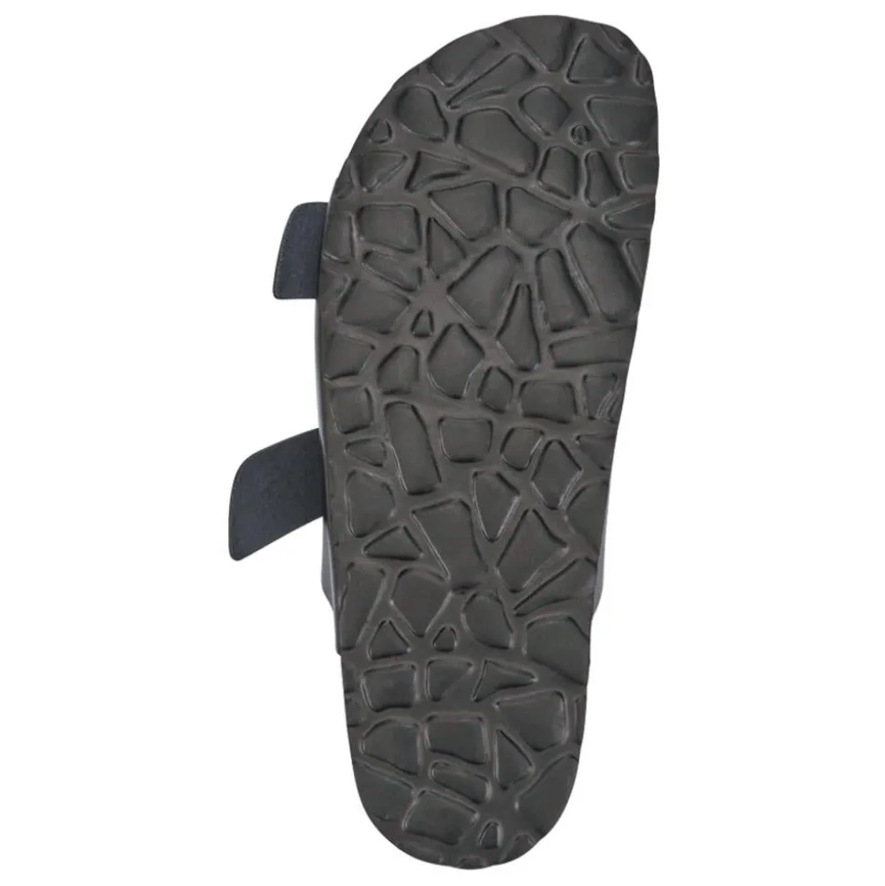 All-Leather Casual Mule Sandals - Black