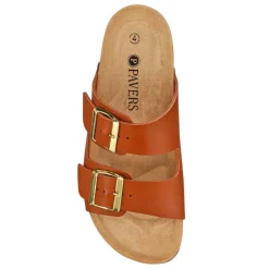 All-Leather Casual Mule Sandals - Tan