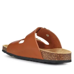 All-Leather Casual Mule Sandals - Tan