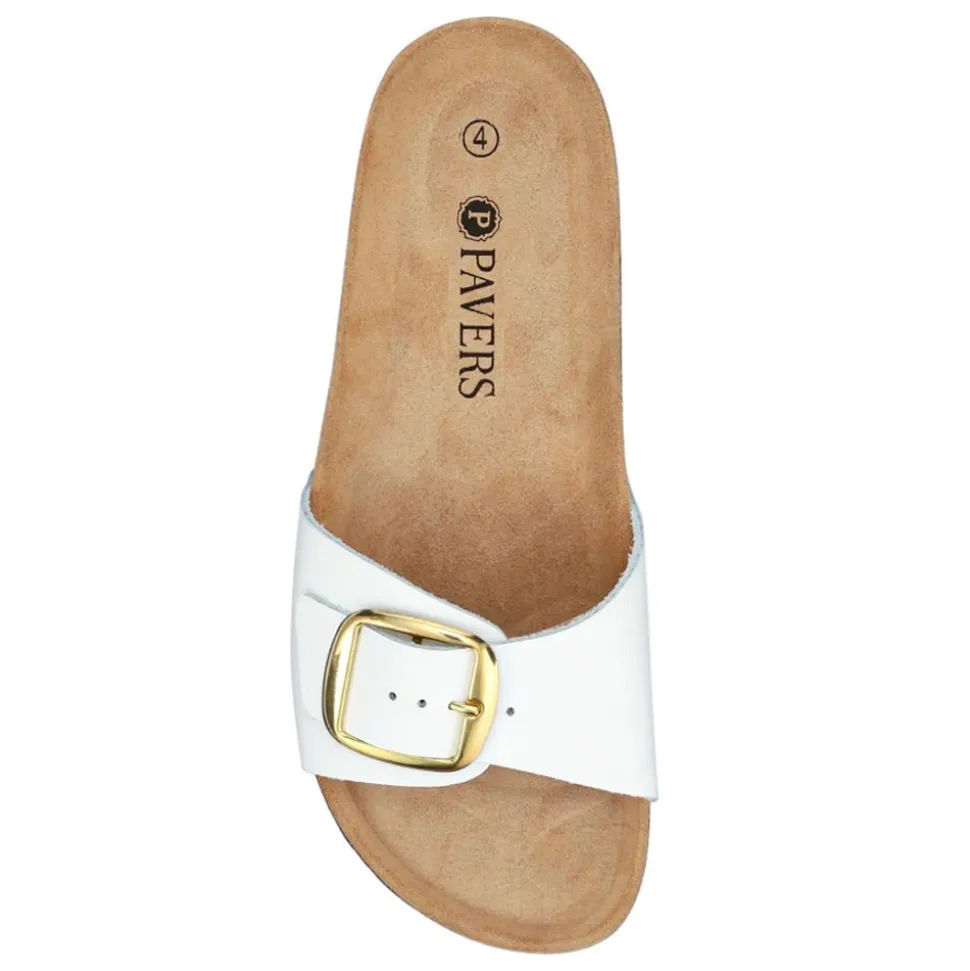 All-Leather Slip-On Mules - White