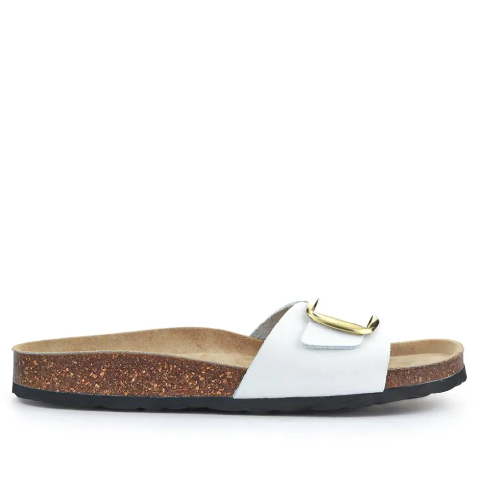 All-Leather Slip-On Mules - White
