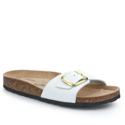 All-Leather Slip-On Mules - White