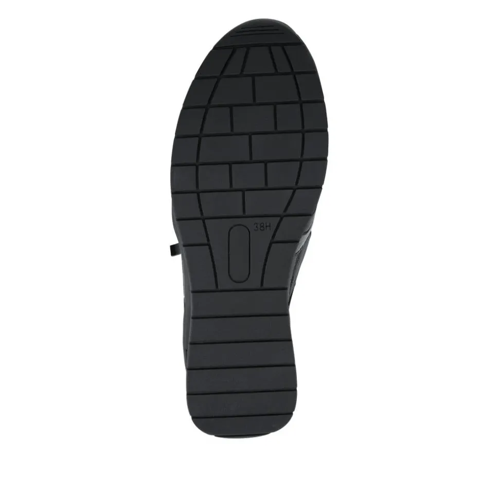 Alvira Wide Fit Leather Trainers - Black