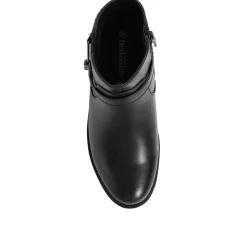 Ankle Boots with Metallic Buckle - Black