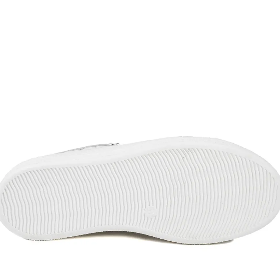 Arianna Quilted Leather Zip & Lace Trainers - White Leather