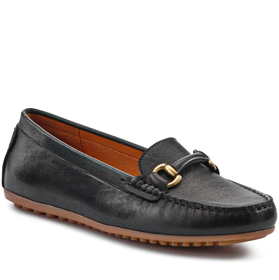 Athikia Leather Slip-On Shoes - Black