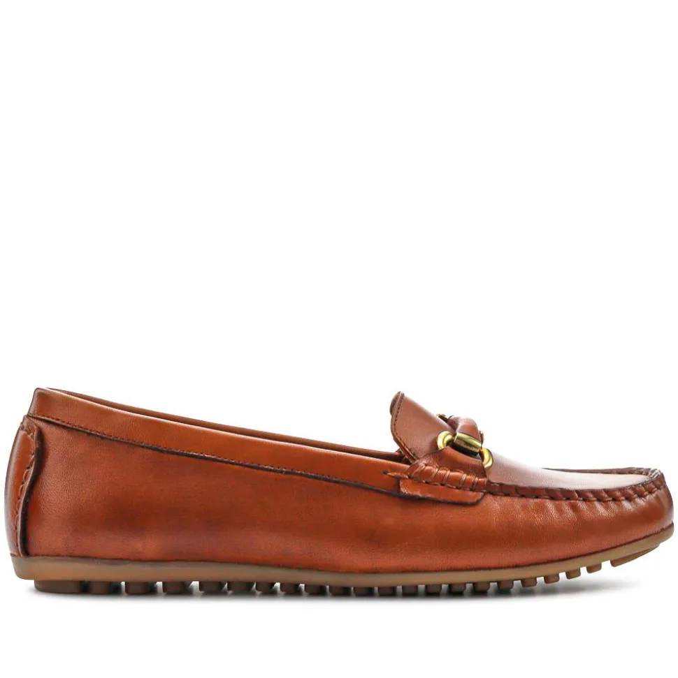 Athikia Leather Slip-On Shoes - Tan