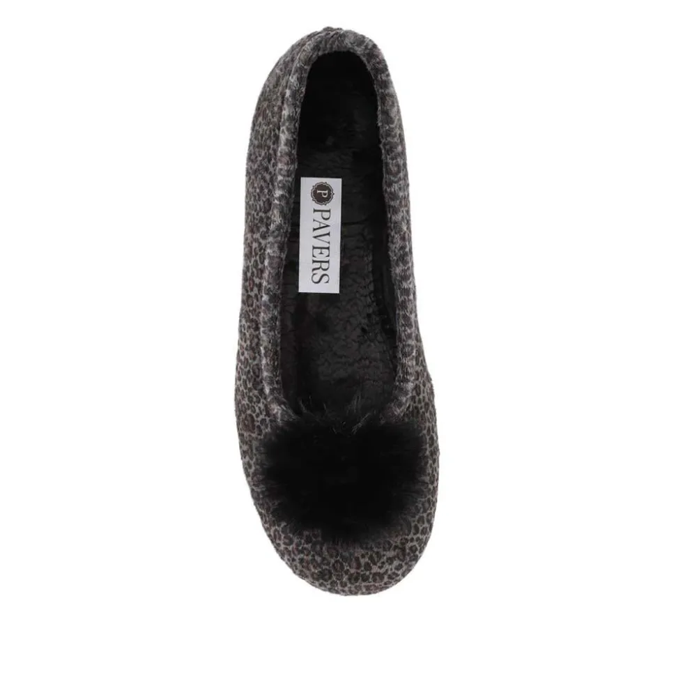 Ballerina Slippers - Grey Leopard