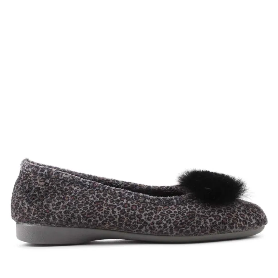 Ballerina Slippers - Grey Leopard