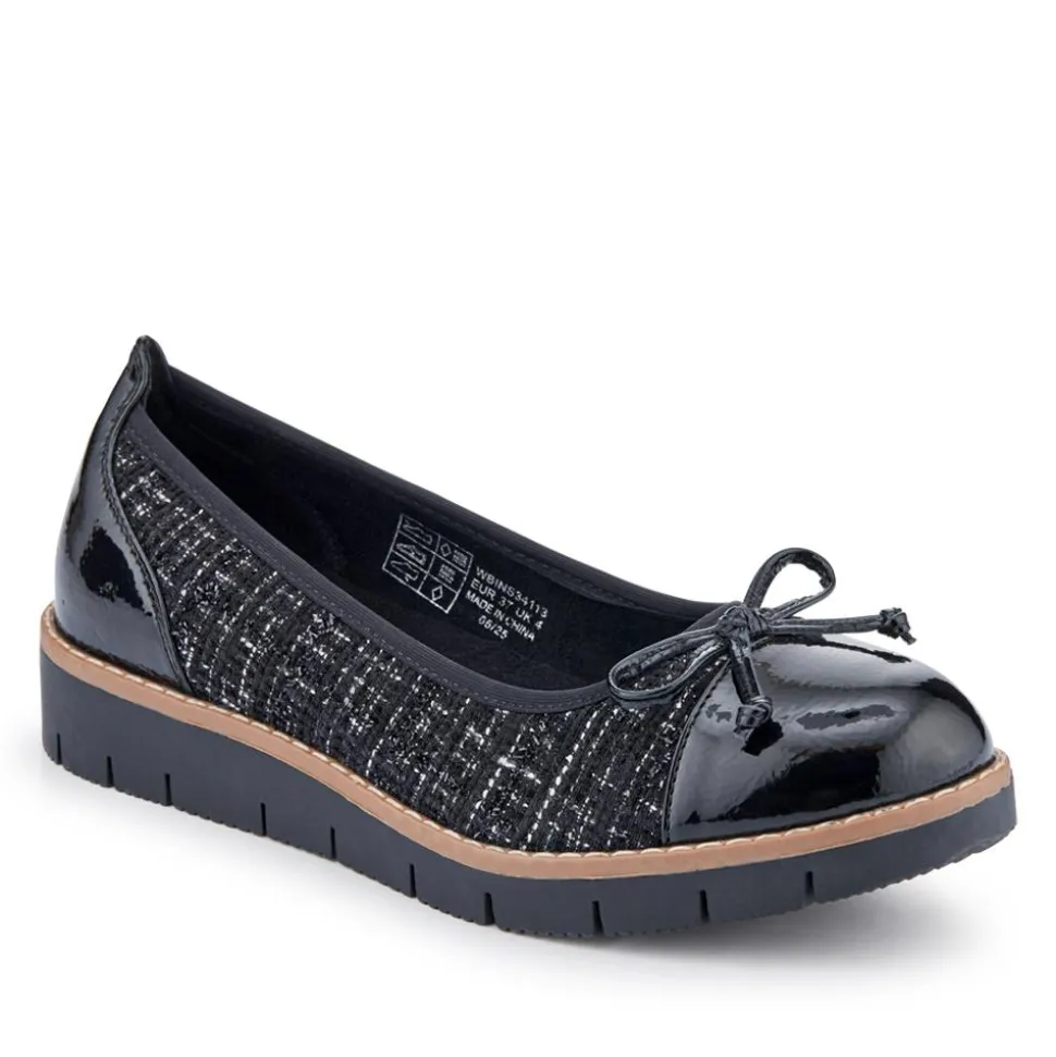 Ballet Pumps - Black Tweed