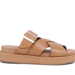Barbour Annalise Leather Mule Sandals - Tan