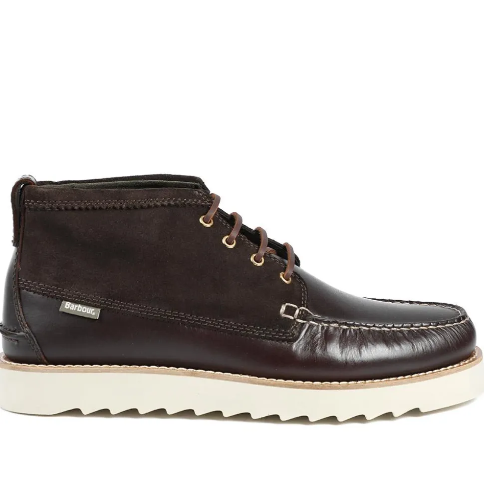 Barbour Hadston Leather Chukka Boots - Dark Brown