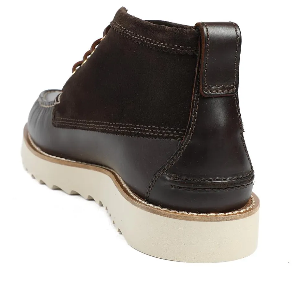 Barbour Hadston Leather Chukka Boots - Dark Brown