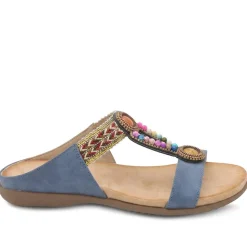 Beaded Lightweight Mule Sandals - Blue