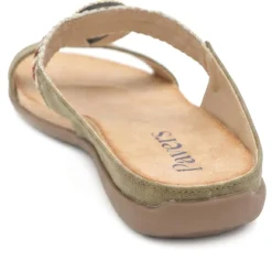 Beaded Lightweight Mule Sandals - Khaki