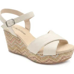 Bellissimo Buckle Fasten Wedge Espadrilles - Off White