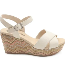 Bellissimo Buckle Fasten Wedge Espadrilles - Off White