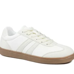 Bellissimo Lace Up Trainers - White-Beige
