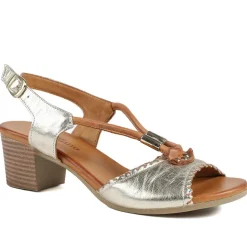 Bellissimo Leather Block Heel Sandals - Gold