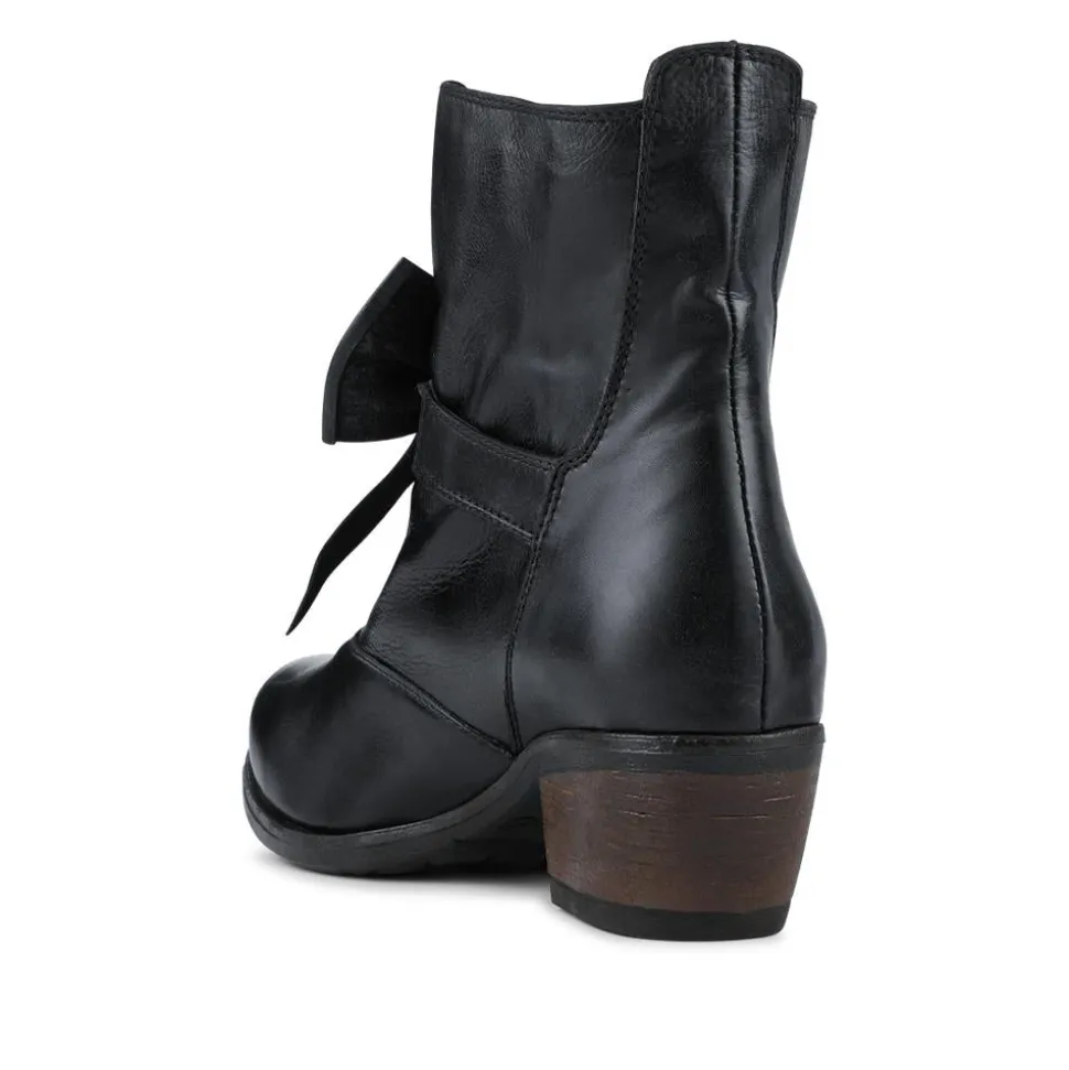 Bellissimo Leather Bow Boots - Black