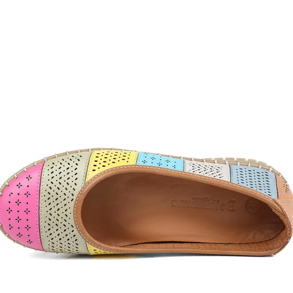 Bellissimo Leather Laser Cut Pumps - Multi
