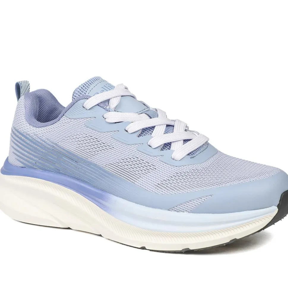Bellissimo Memory Foam Lace Up Trainers - Blue