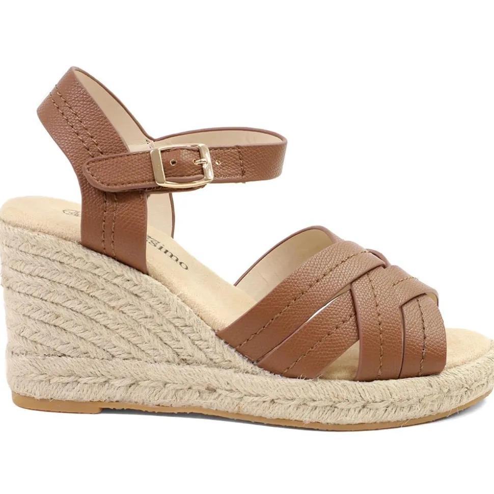 Bellissimo Memory Foam Wedged Espadrilles - Tan