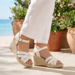 Bellissimo Memory Foam Wedged Espadrilles - White